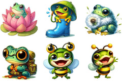 Spring Frog Clipart Bundle - CraftNest - Digital Crafting and Art