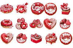 Valentine Donut Clipart Bundle - CraftNest - Digital Crafting and Art