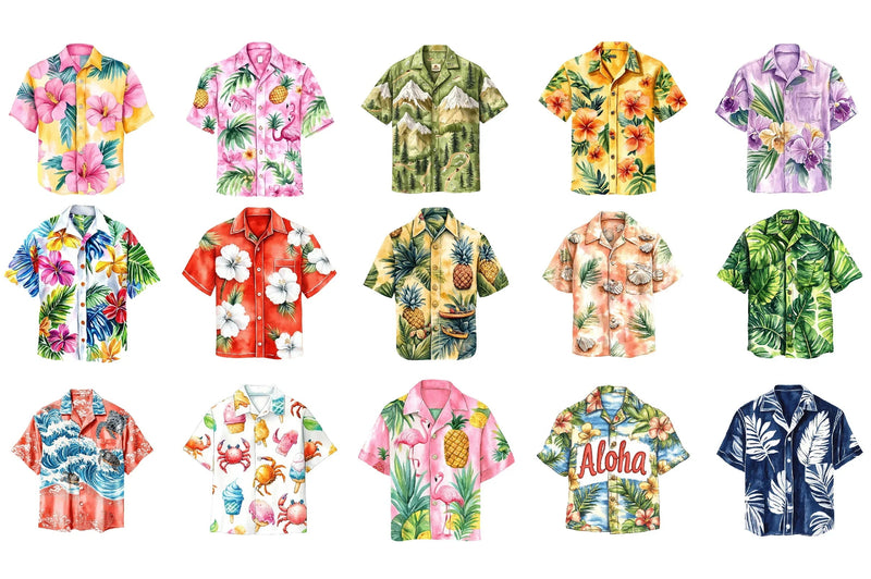 Hawaiian Summer Shirt Clipart Bundle - CraftNest - Digital Crafting and Art