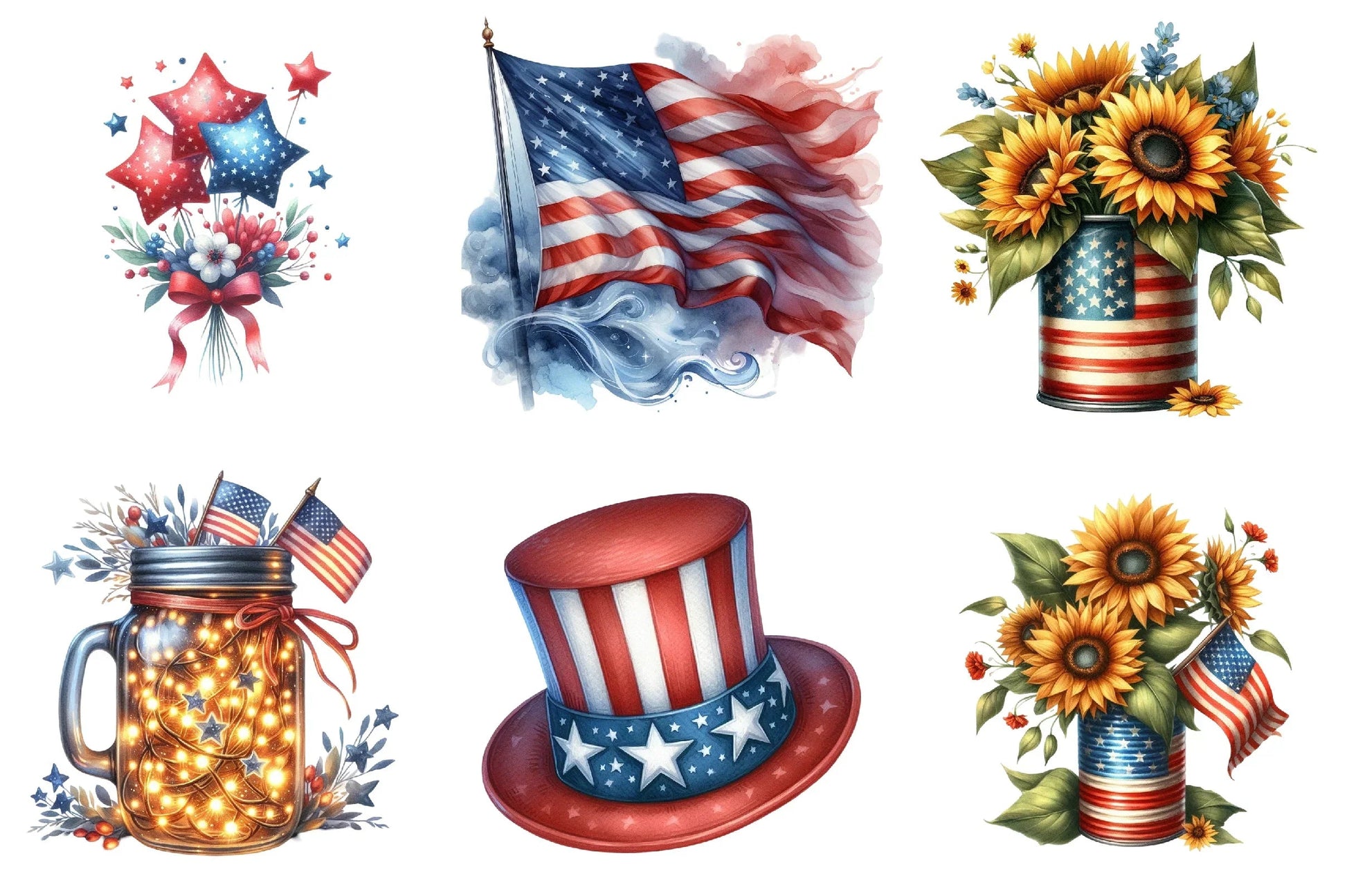 4th of July Independence Day Clipart Bundle - CraftNest - Digital Crafting and Art