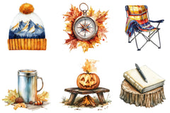 Autumn Camping Trip Clipart Bundle - CraftNest - Digital Crafting and Art