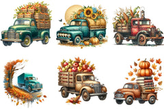 Autumn Vintage Truck Clipart Bundle - CraftNest - Digital Crafting and Art