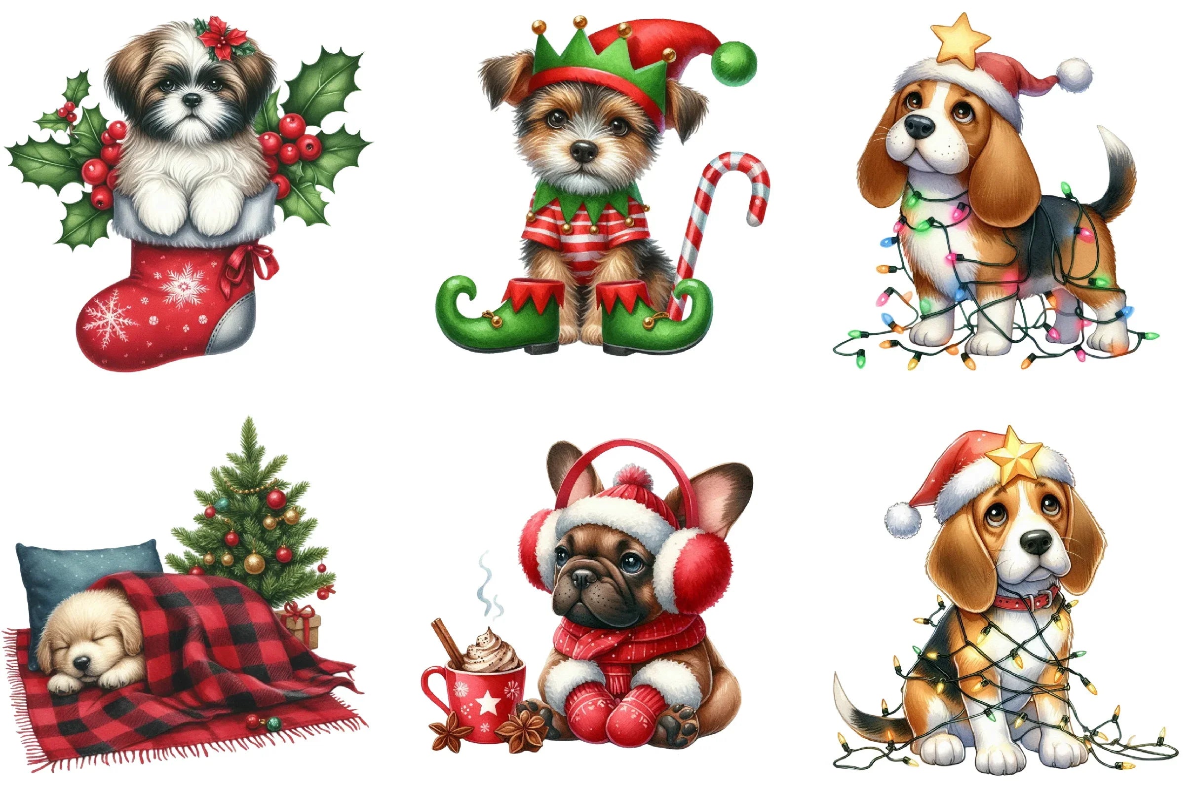 Christmas Dog Clipart Bundle - CraftNest - Digital Crafting and Art