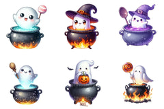 Cauldron Glow Ghost Halloween Clipart Bundle - CraftNest - Digital Crafting and Art