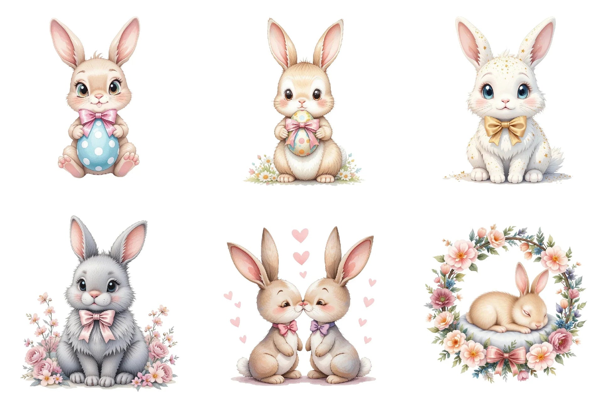 Easter Bunny Coquette Bow Clipart Bundle - CraftNest - Digital Crafting and Art