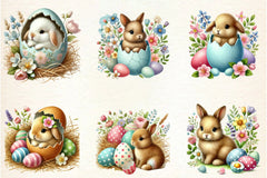 Cute Easter Bunny Clipart Bundle - CraftNest - Digital Crafting and Art