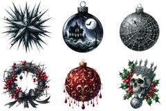 Gothic Christmas Ornaments Clipart Bundle - CraftNest - Digital Crafting and Art