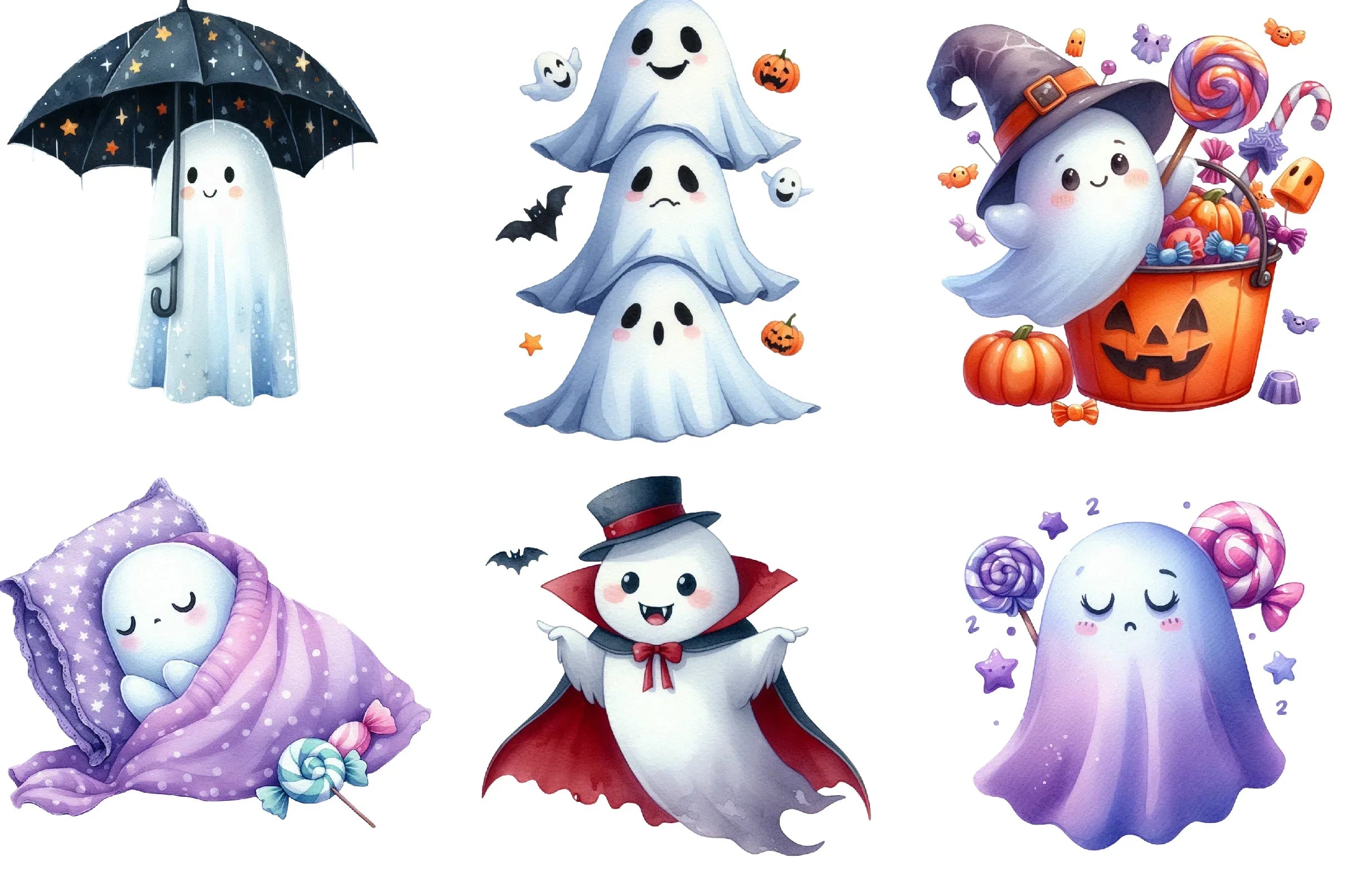 Halloween Ghost Clipart Bundle - CraftNest - Digital Crafting and Art