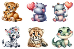 Baby Safari Animals Clipart Bundle - CraftNest - Digital Crafting and Art