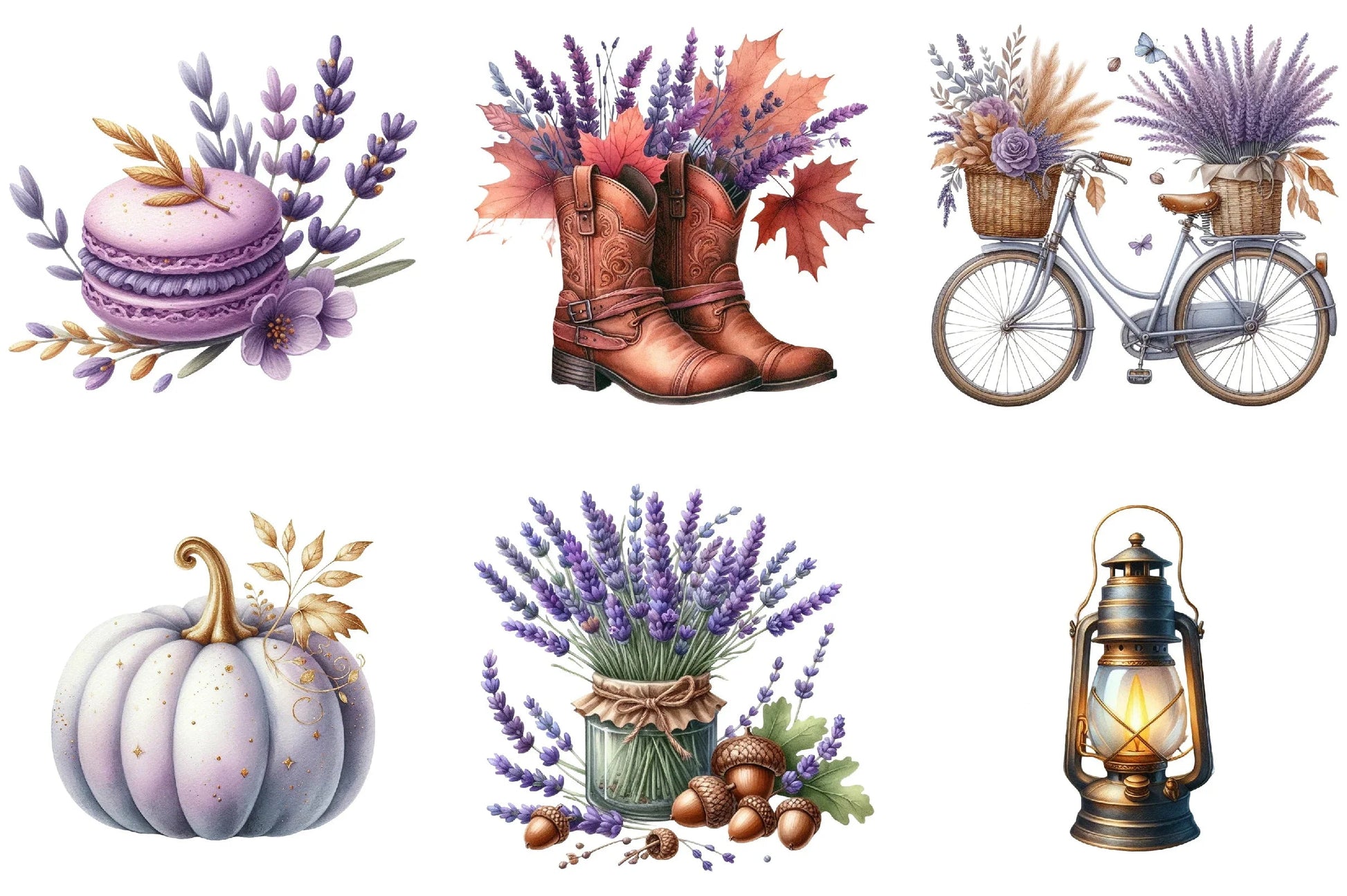 Lavender Fall Clipart Bundle - CraftNest - Digital Crafting and Art