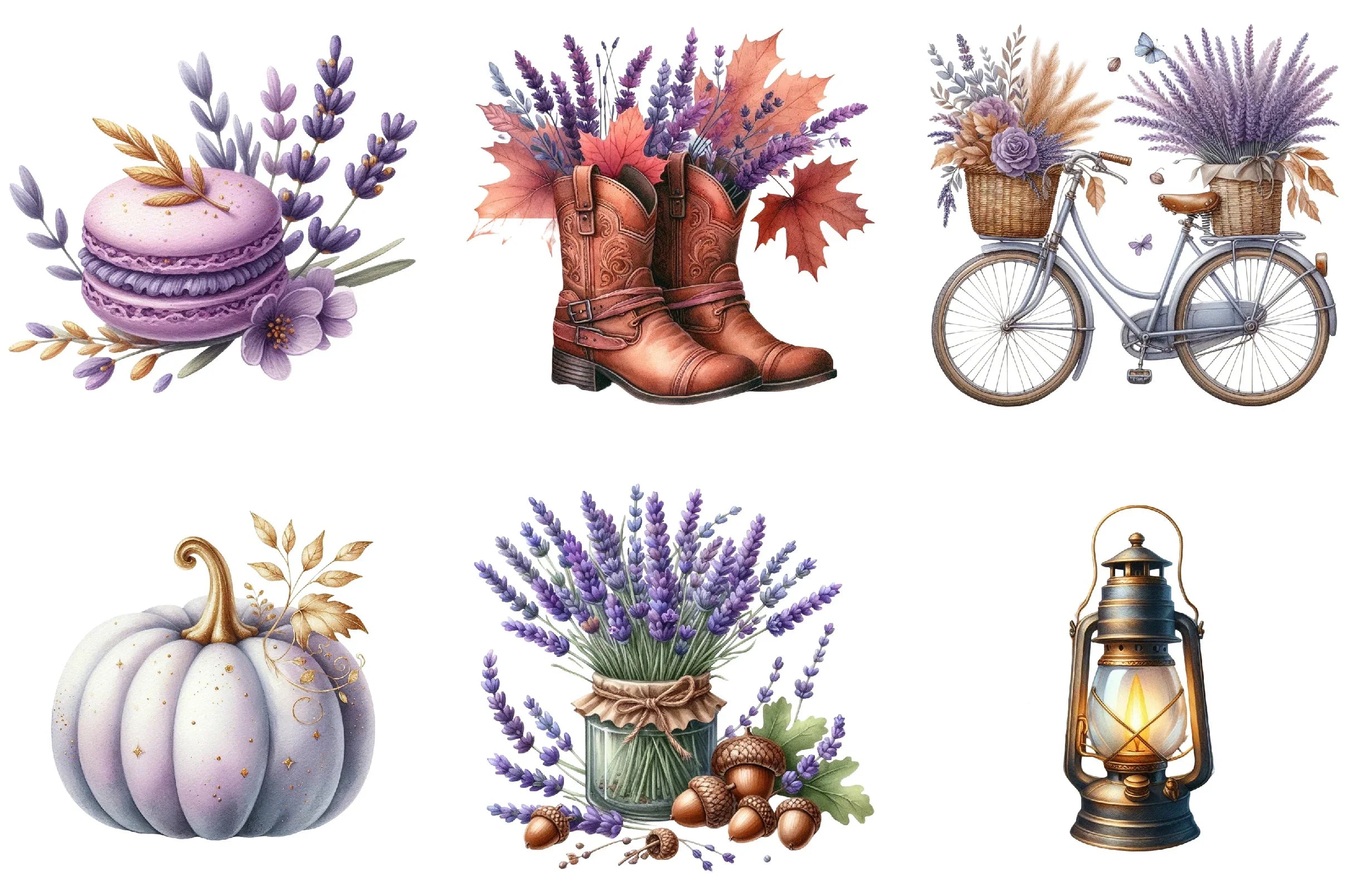 Lavender Fall Clipart Bundle - CraftNest - Digital Crafting and Art