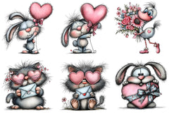 Whimsical Valentine Animals Clipart Bundle - CraftNest - Digital Crafting and Art