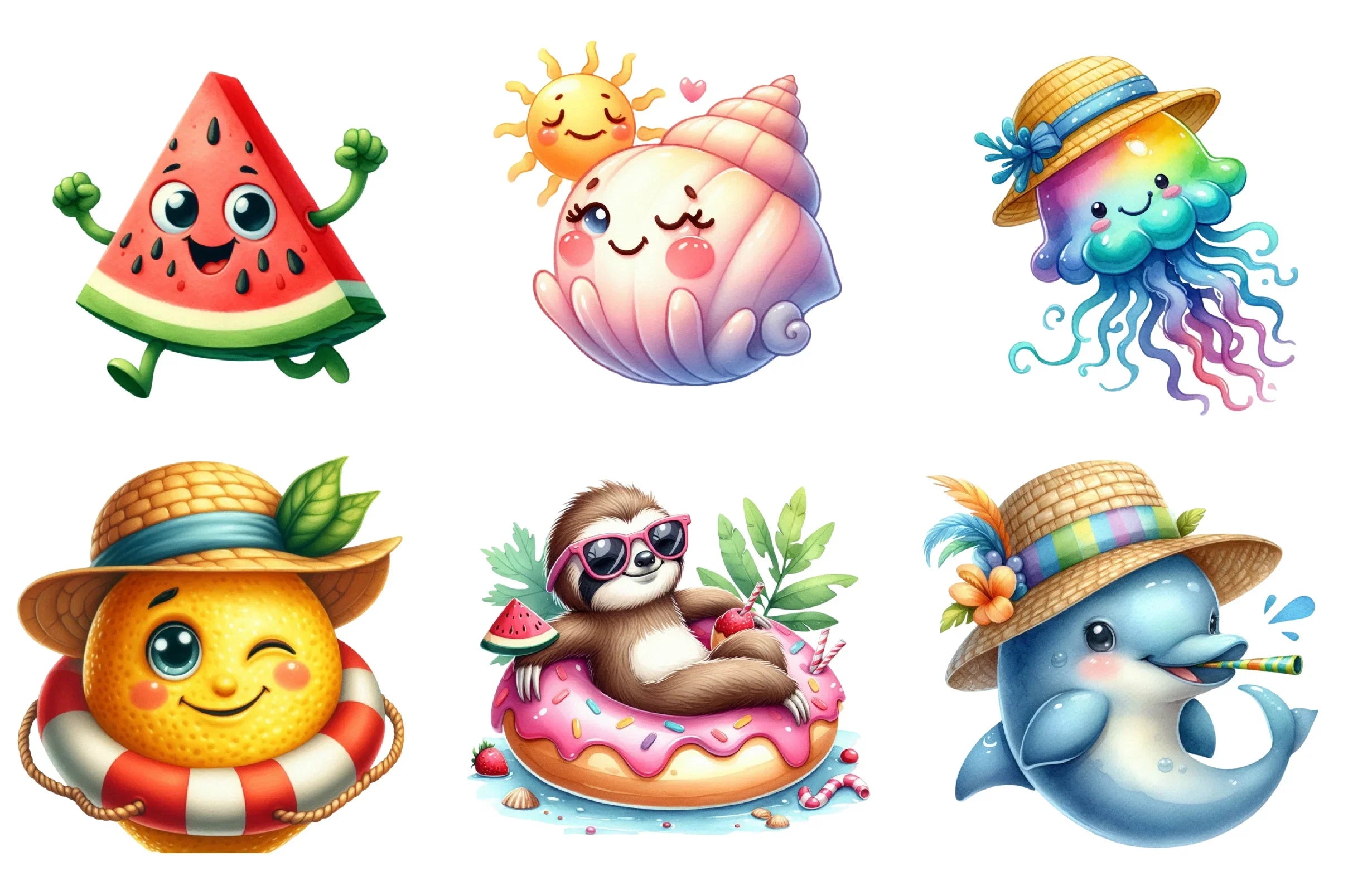 Summer Funny Character Clipart Bundle - CraftNest - Digital Crafting and Art