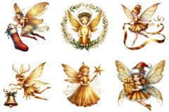 Christmas Gold Fairy Clipart Bundle - CraftNest - Digital Crafting and Art