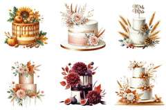 Autumn Wedding Cake Clipart Bundle 77 - CraftNest - Digital Crafting and Art