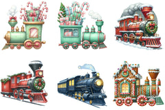 Christmas Trains Clipart Bundle - CraftNest - Digital Crafting and Art