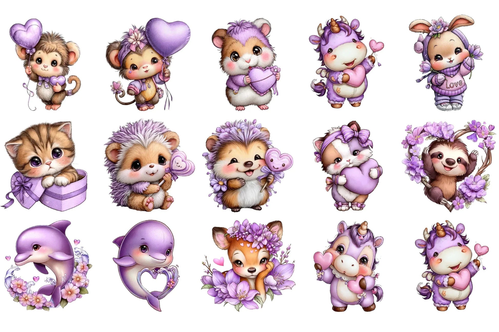 Valentine Animal Clipart Bundle - CraftNest - Digital Crafting and Art