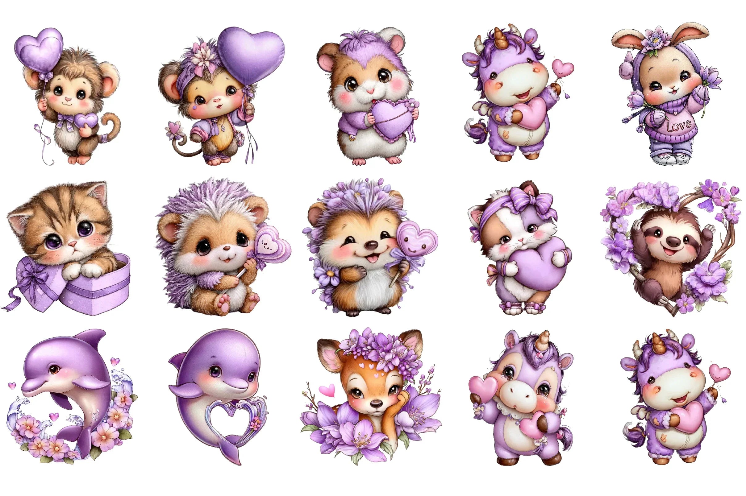 Valentine Animal Clipart Bundle - CraftNest - Digital Crafting and Art