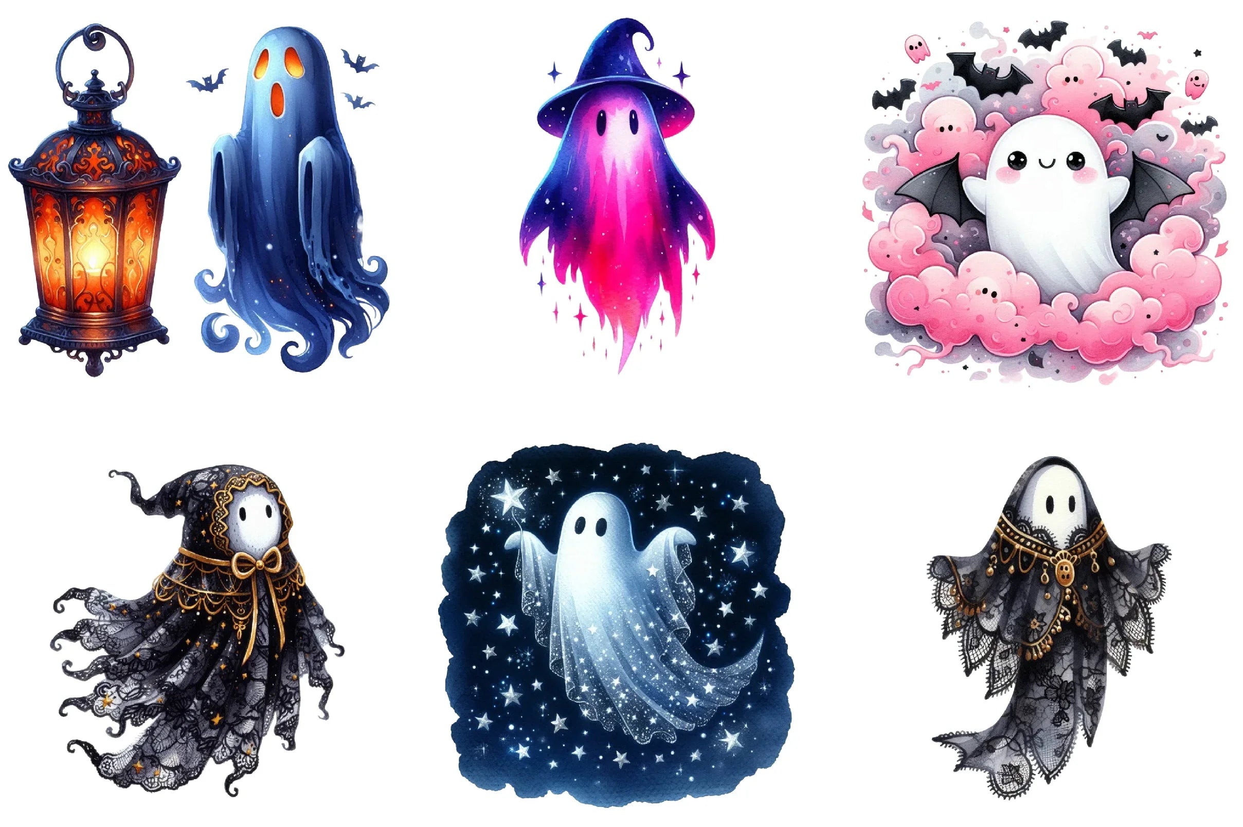 Enchanted Ghost Halloween Clipart Bundle - CraftNest - Digital Crafting and Art