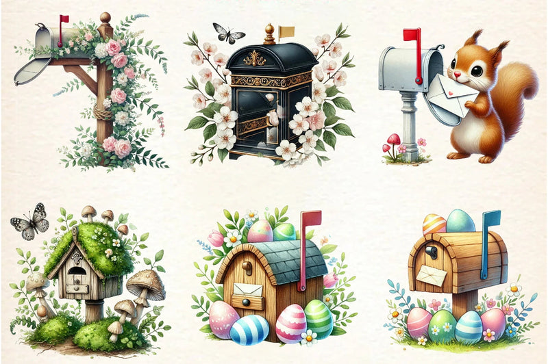 Spring Mailbox Clipart Bundle - CraftNest - Digital Crafting and Art