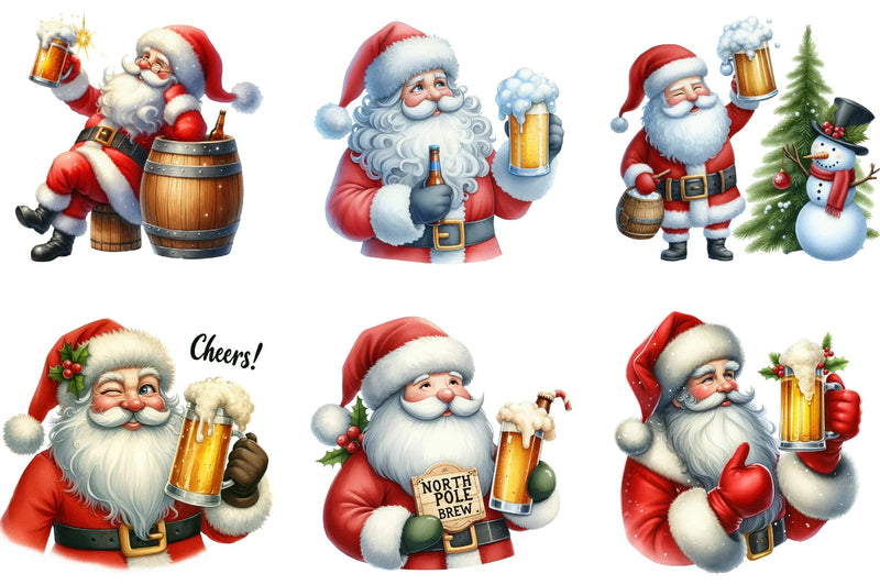 Christmas Santa Beer Mug Wrap Bundle - CraftNest - Digital Crafting and Art