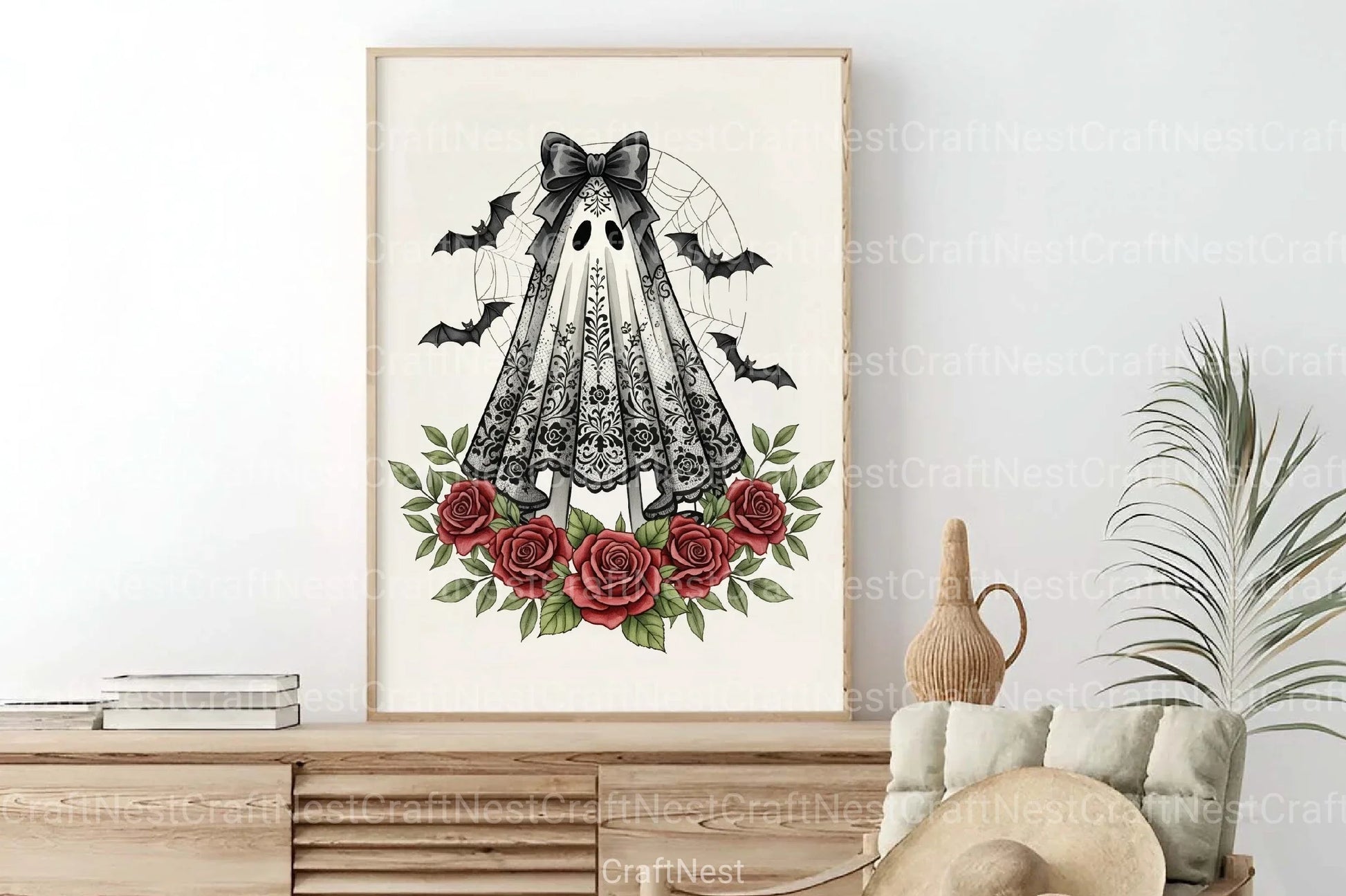 Cute Floral Halloween Lace Ghost Clipart Bundle 1 - CraftNest - Digital Crafting and Art