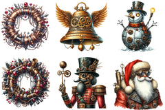 Steampunk Christmas Clipart Bundle P2 - CraftNest - Digital Crafting and Art
