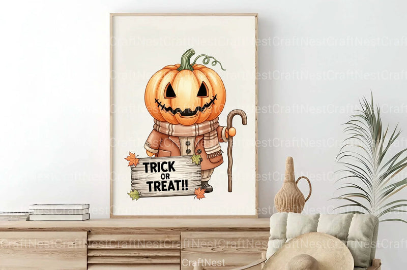 Pumpkin Head Trick or Treat Clipart Bundle - CraftNest - Digital Crafting and Art