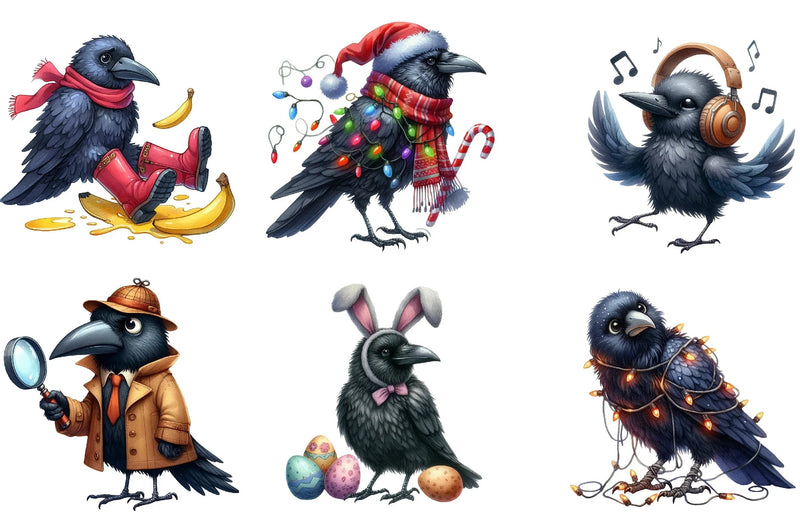 Funny Ravens Clipart Bundle - CraftNest - Digital Crafting and Art