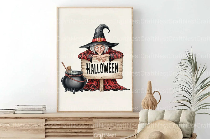 Halloween Cauldron Witch Clipart Bundle - CraftNest - Digital Crafting and Art