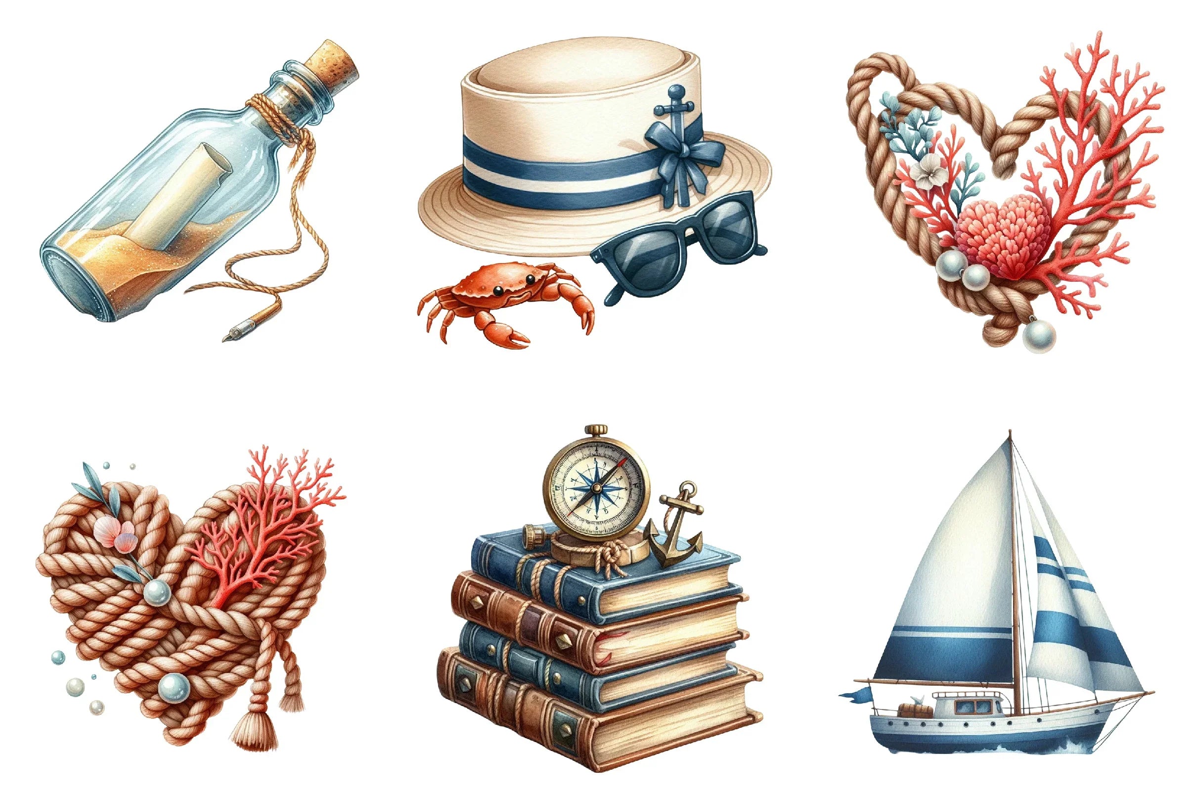 Nautical Beach Clipart Bundle - CraftNest - Digital Crafting and Art