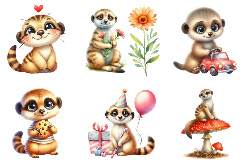 Cute Meerkat Clipart Bundle - CraftNest - Digital Crafting and Art
