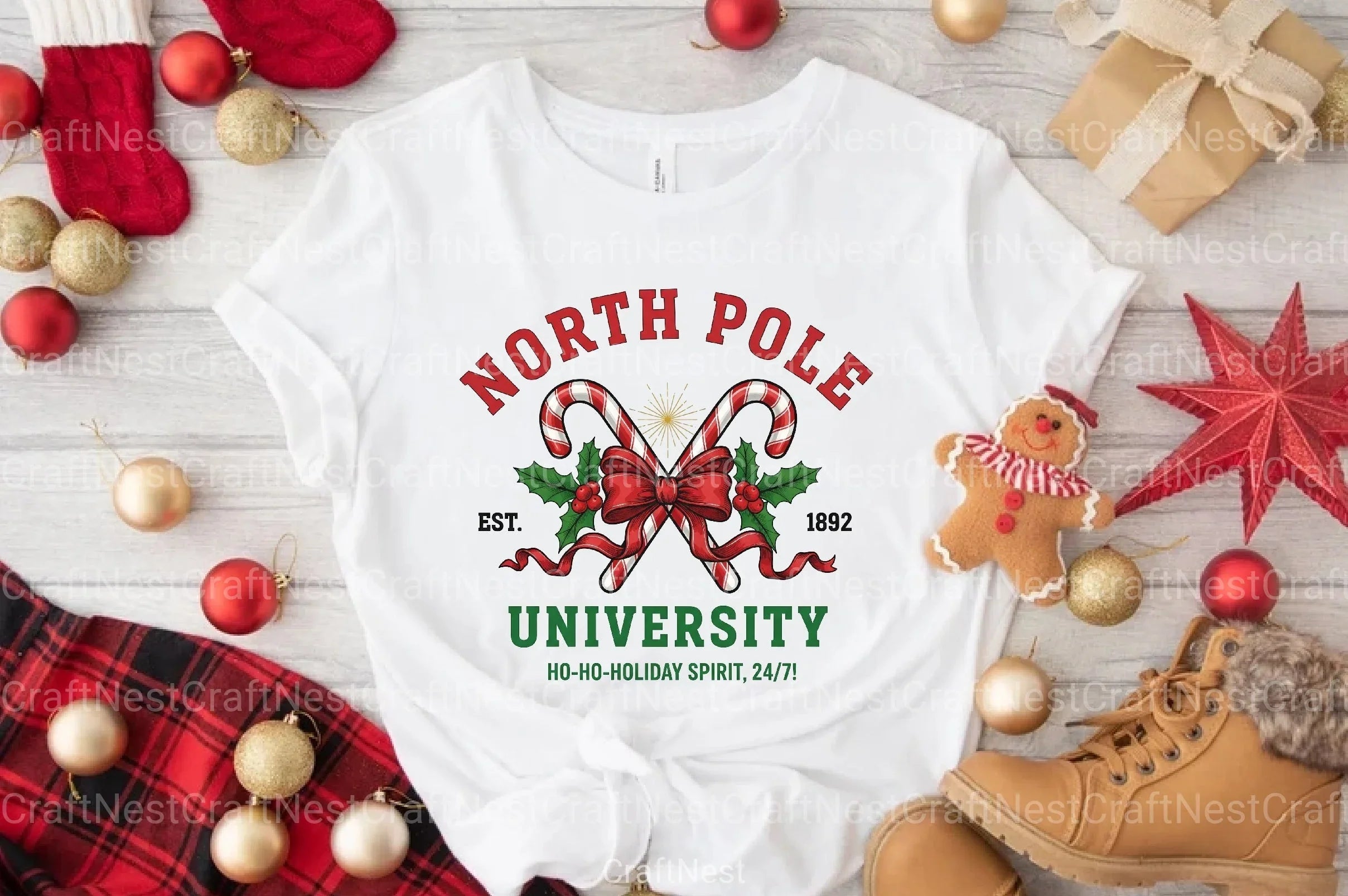 Vintage Christmas University Clipart Bundle