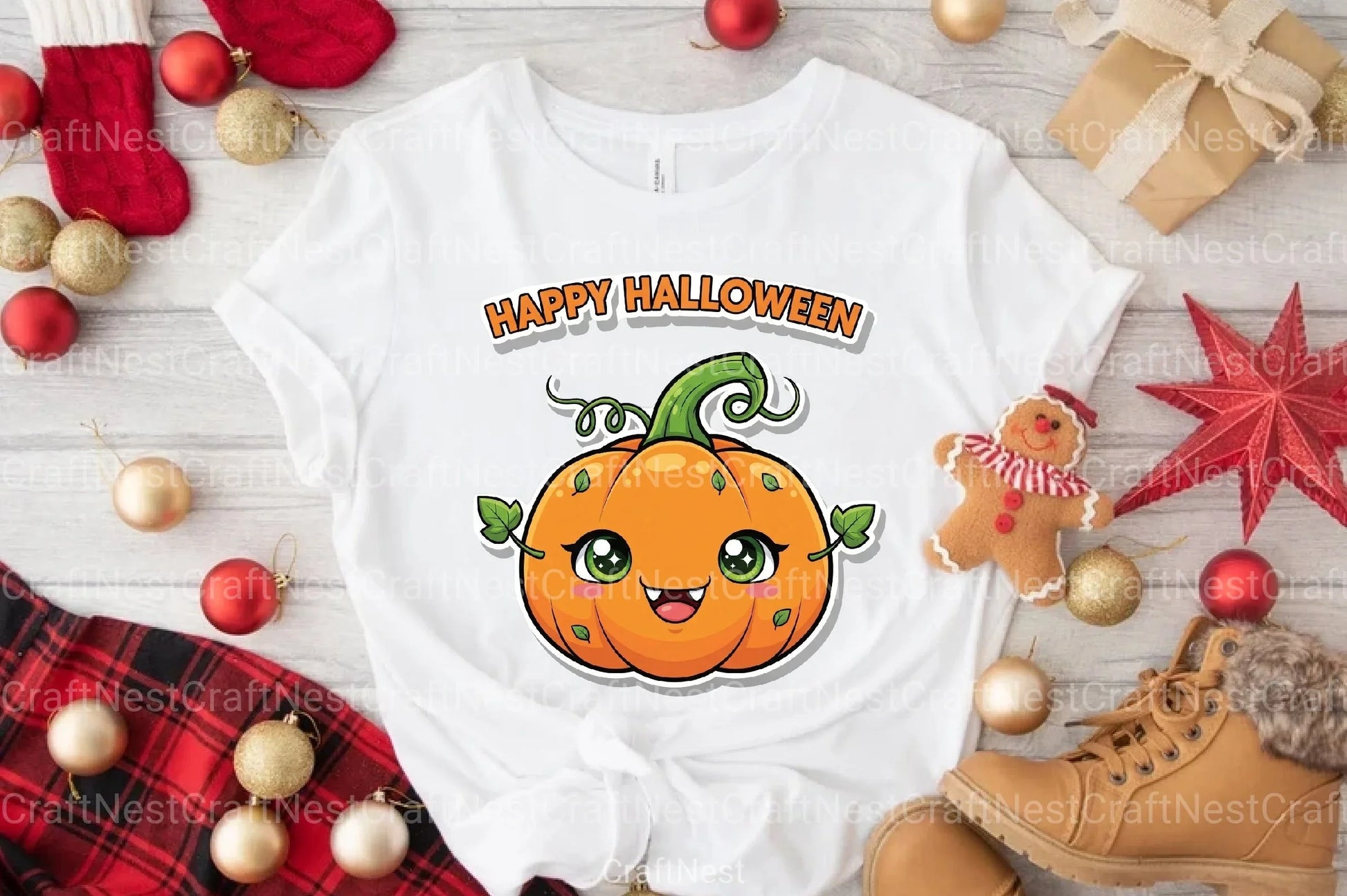 Happy Halloween Cute Pumpkin Sticker Clipart Bundle - CraftNest - Digital Crafting and Art