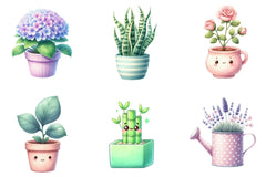 Kawaii House Plant Clipart Bundle - CraftNest - Digital Crafting and Art