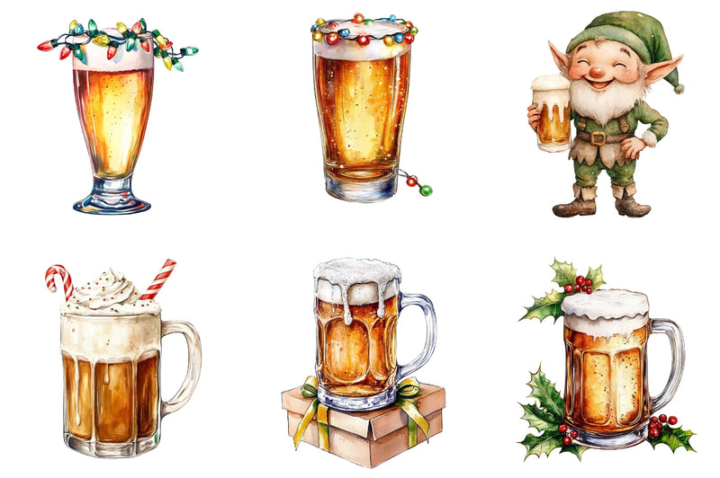 Christmas Beer Clipart Bundle - CraftNest - Digital Crafting and Art