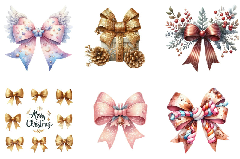 Christmas Libbey Wrap & Bow Clipart Bundle - CraftNest - Digital Crafting and Art