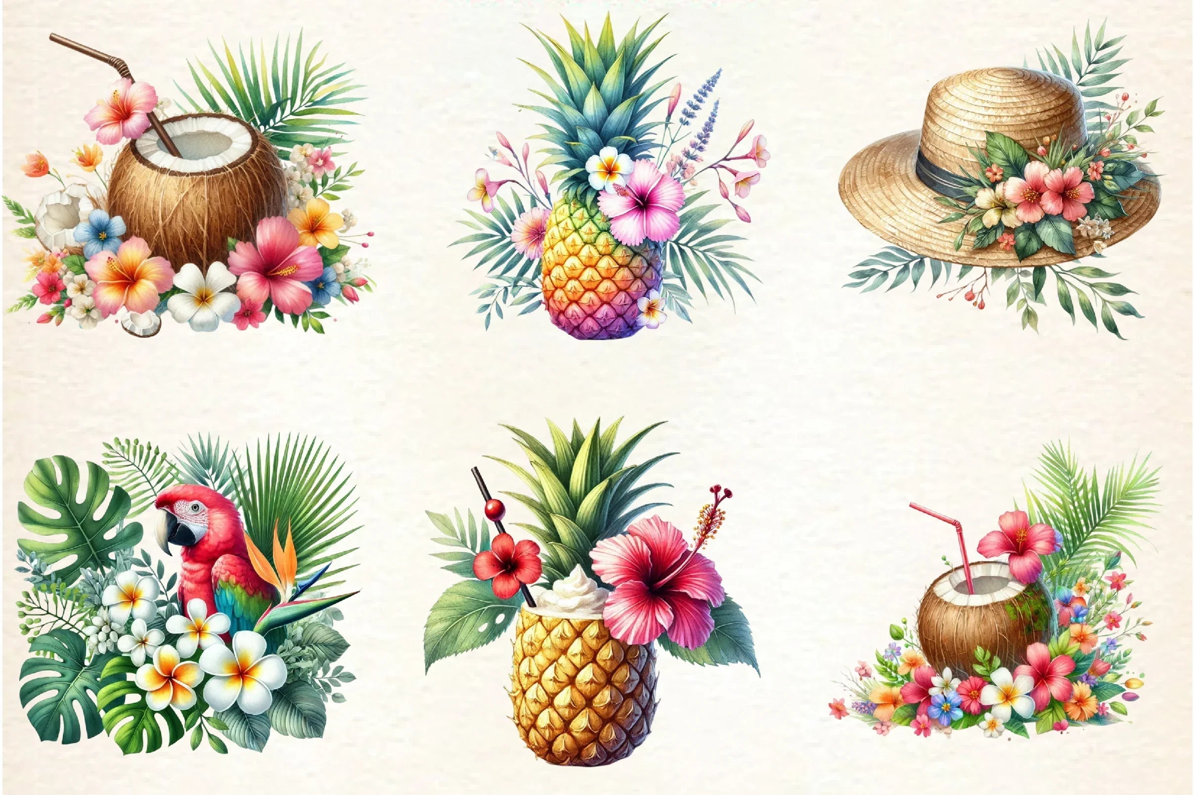 Tropical Spring Clipart Bundle - CraftNest - Digital Crafting and Art