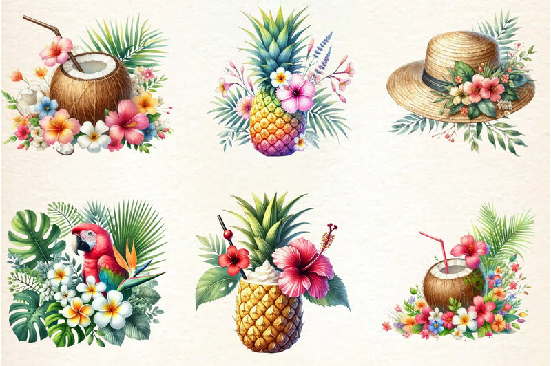 Tropical Spring Clipart Bundle - CraftNest - Digital Crafting and Art