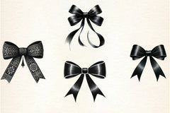 Black Month Bow Clipart Bundle - CraftNest - Digital Crafting and Art