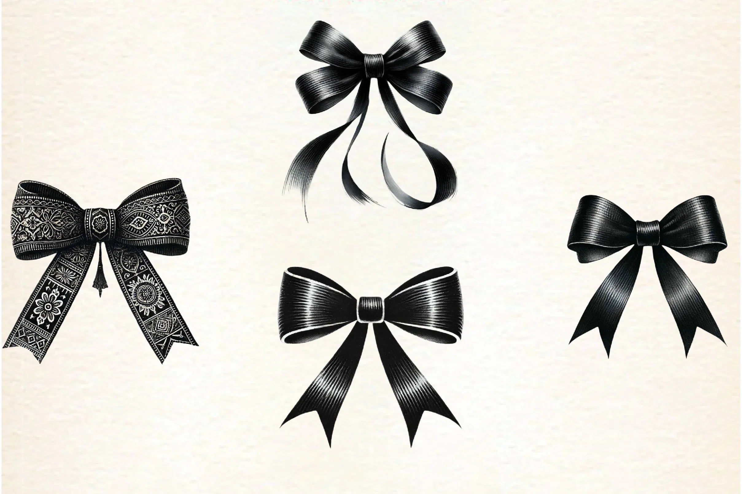 Black Month Bow Clipart Bundle - CraftNest - Digital Crafting and Art