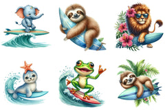 Surfing Animals Clipart Bundle - CraftNest - Digital Crafting and Art
