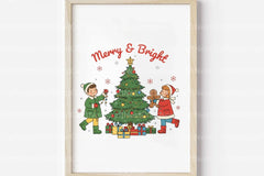 Merry & Bright Retro Christmas Clipart Bundle - CraftNest - Digital Crafting and Art