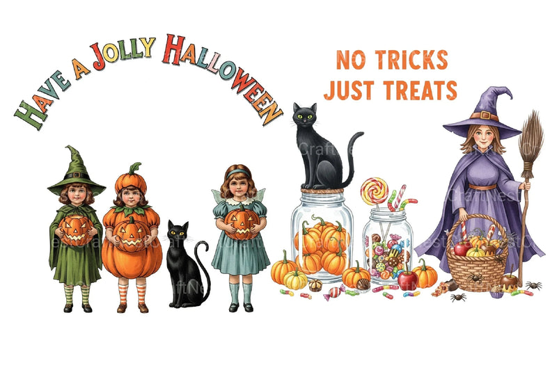 Vintage Halloween Clipart Bundle 34 - CraftNest - Digital Crafting and Art