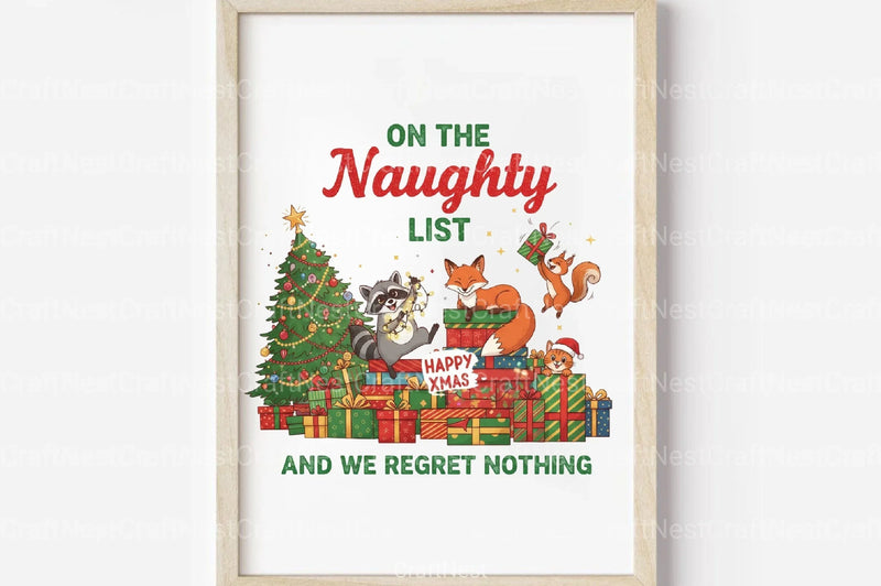 Retro Christmas Clipart Bundle: On The Naughty List - CraftNest - Digital Crafting and Art