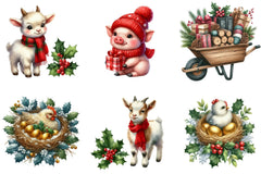 Cozy Farm Christmas Clipart Bundle - CraftNest - Digital Crafting and Art