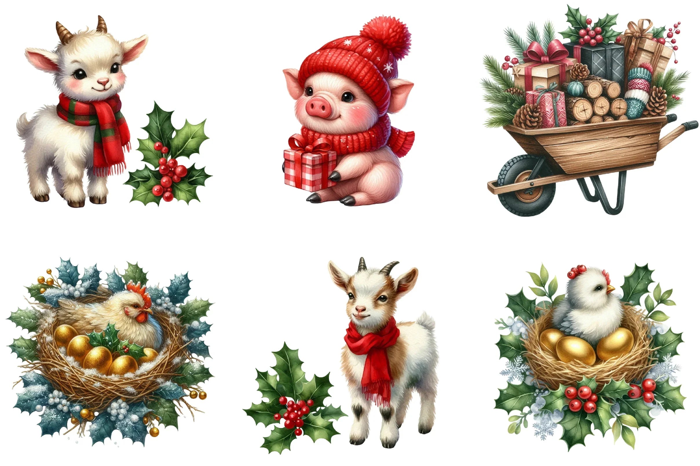 Cozy Farm Christmas Clipart Bundle - CraftNest - Digital Crafting and Art