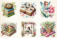 Spring Book Lover Clipart Bundle - CraftNest - Digital Crafting and Art