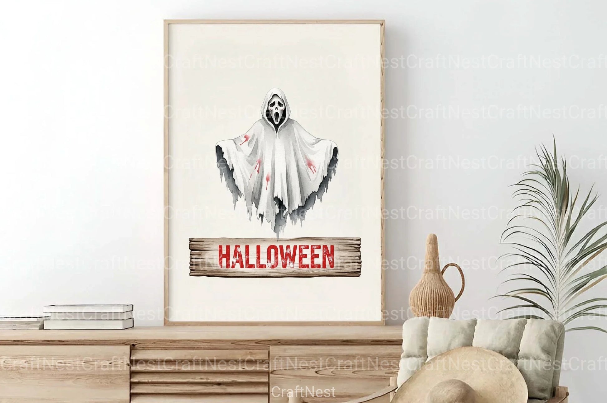 Halloween Ghost Art Illustration Clipart Bundle - CraftNest - Digital Crafting and Art
