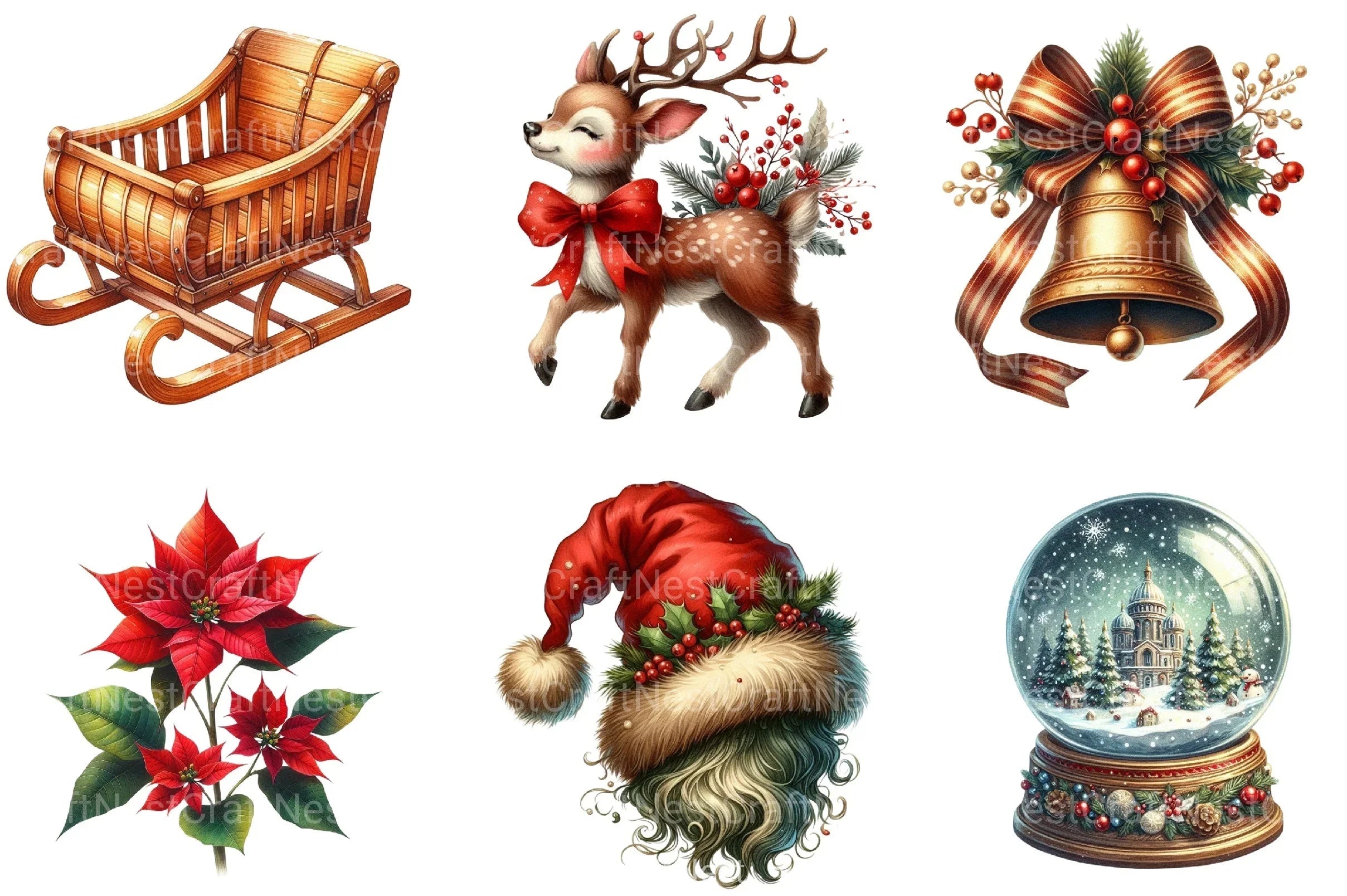 Christmas Vintage Clipart Bundle - CraftNest - Digital Crafting and Art